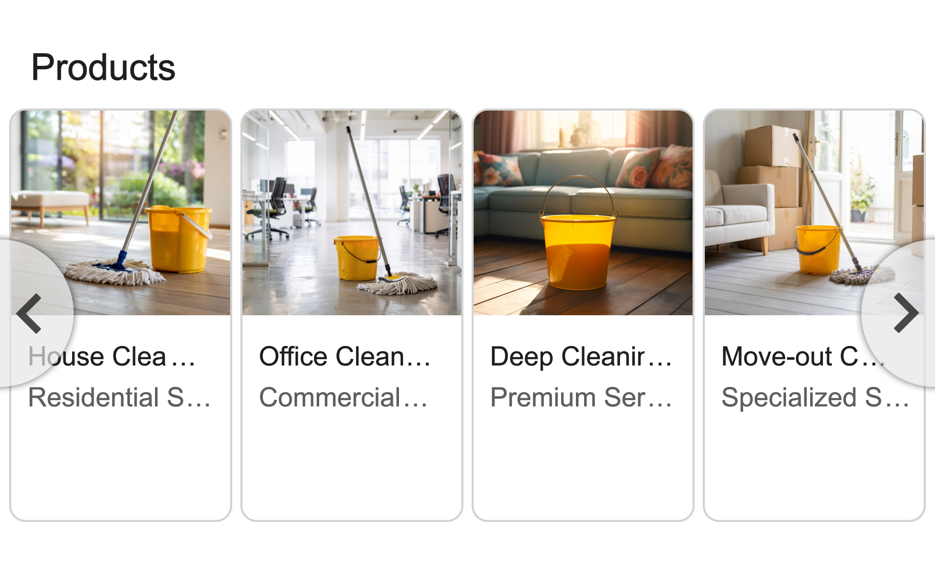 Optimized Google Business Profile products showcase for Texas cleaning service increasing conversion rates