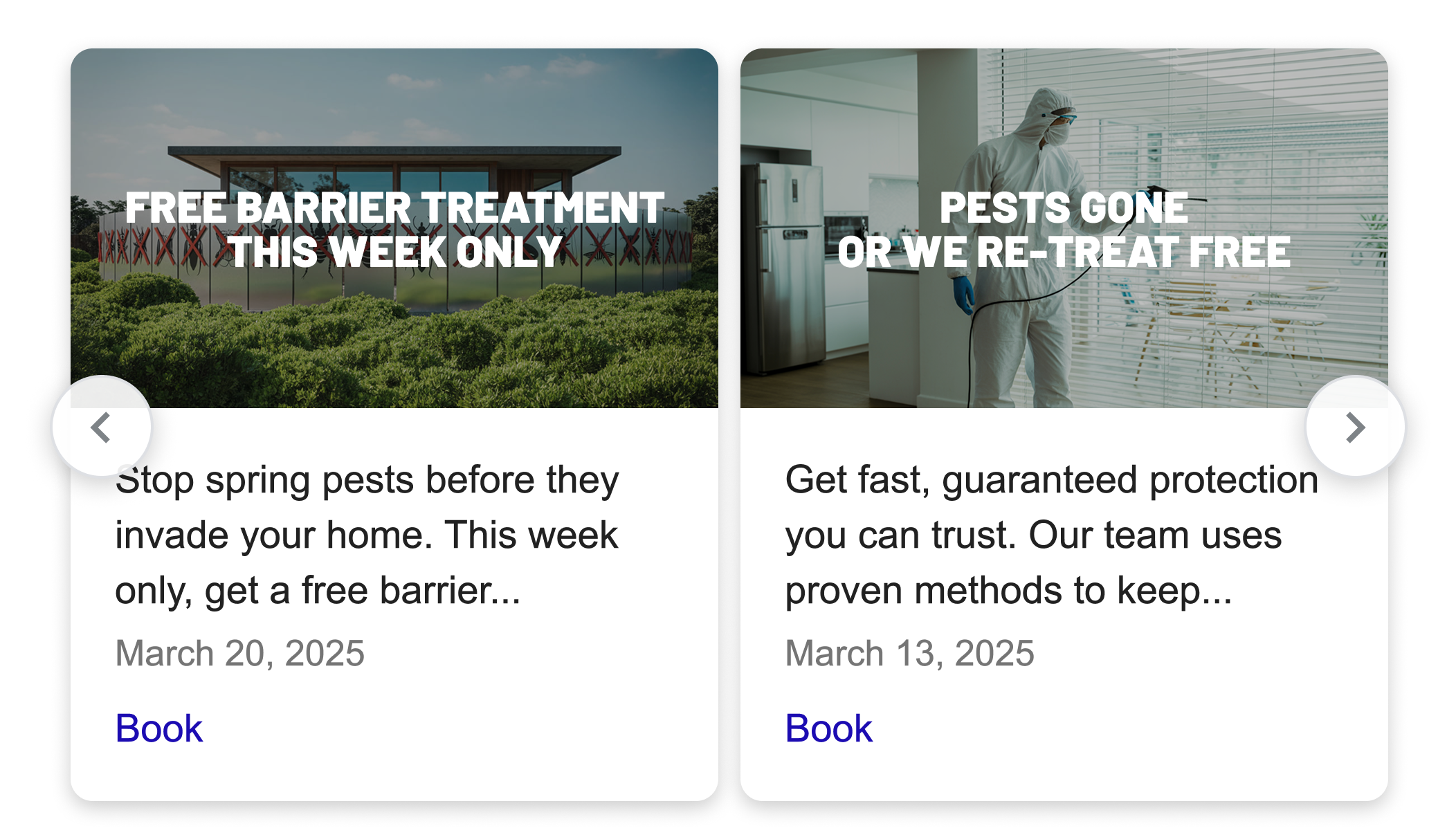 Effective Google Business Profile posts for Texas pest control service highlighting seasonal treatments and expertise